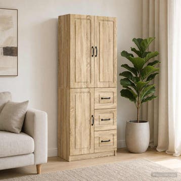 vidaXL Kastenset 2 st Sonoma Eiken Bewerkt hout, Huis en Inrichting, Kasten | Buffetkasten, Minder dan 50 cm, Verzenden, Nieuw
