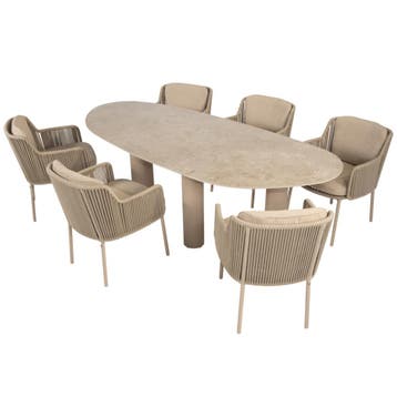 Estate Bernini dining tuinset 240x105xH75 cm mango 7 delig, Tuin en Terras, Tuinsets en Loungesets, Ophalen of Verzenden, Nieuw