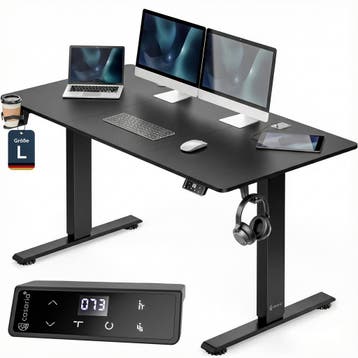 Zit sta bureau Zwart 140x60x72-117cm (Kantoor inrichting), Verzenden, Nieuw in verpakking