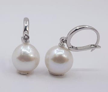 Oorbellen - 14 karaat Witgoud - 10x11mm Edison Pearls, Nieuw