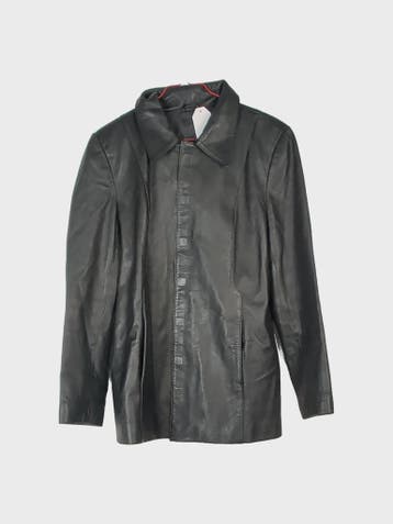 FRECCIA DORO Leather Jacket Heren maat XL Zwart, FRECCIA D'ORO, Zwart, Maat 56/58 (XL), Ophalen of Verzenden