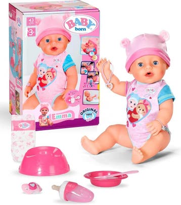 BABY born Emma set - 42% Korting | Zonder batterijen, Kinderen en Baby's, Speelgoed | Poppen, Ophalen of Verzenden, Nieuw, Babypop