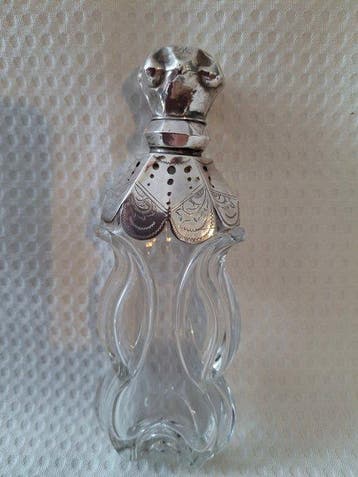 Parfumfles - Antieke Kristallen Parfum flacon, zwaarmodel