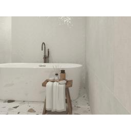 Wandtegel Gazzini Harmony Cotton Handvorm Wit Glans 7,5x30, Nieuw, 20 tot 40 cm, 10 m² of meer, Wandtegels
