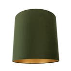 Velours lampenkap groen 40/40/40 met gouden binnenkant, Huis en Inrichting, Lampen | Lampenkappen, Verzenden, Nieuw, Groen, Classic-antique