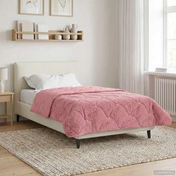 vidaXL Winter Dekbed Roze 135 x 200 cm Microfiber en Teddy, Verzenden, Nieuw, Roze