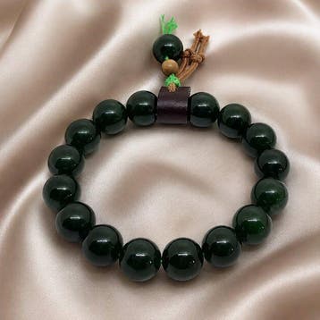 NGTC-gecertificeerde Hetian donkergroene nefrietjade-armband