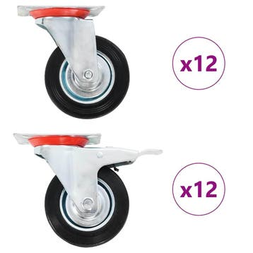 vidaXL 24 st Zwenkwielen 100 mm, Verzenden