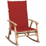 vidaXL Schommelstoel met kussen bamboe, Tuin en Terras, Tuinstoelen, Verzenden, Nieuw, Hout
