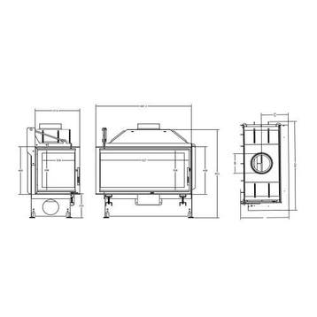 Inbouw Houtkachel Quattro 80 L Links Open Side, Nieuw