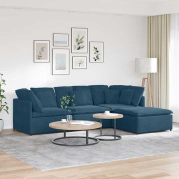 vidaXL Modulaire bank met voetenbank en kussens fluweel, Huis en Inrichting, Banken | Bankstellen, Verzenden, Nieuw, Stof