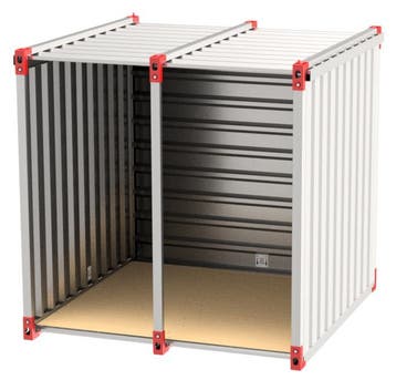 Materiaalcontainer zelfbouw open zijde 2m