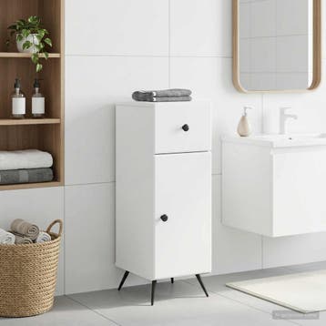 vidaXL Badkamer Opbergkast BREDA Wit 30 x 31 x 80 cm Bewerkt, Verzenden, Nieuw
