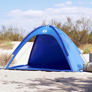 vidaXL Strandtent waterdicht azuurblauw, Verzenden, Nieuw, Tot en met 2