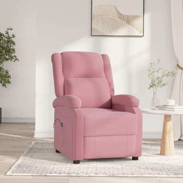 vidaXL Fauteuil elektrisch fluweel roze, Verzenden, Nieuw