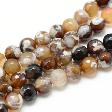 10 x facet edelsteen kraal Colored Natural Fire Agate 8mm..., Ophalen of Verzenden, Nieuw, Kraal
