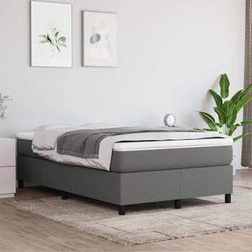 vidaXL Boxspring bed 120x200 cm stof donkergrijs, Verzenden, Nieuw, Twijfelaar, 120 cm