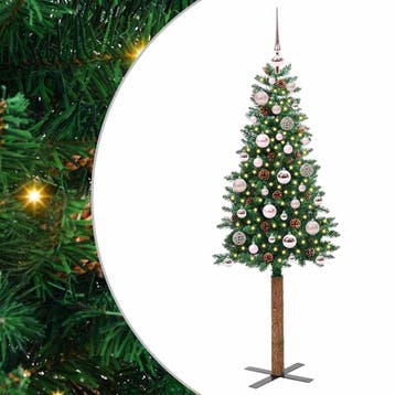 vidaXL Slanke Kerstboom Groen 150 cm PVC en massief, Diversen, Kerst, Verzenden, Nieuw