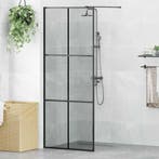 vidaXL Inloop Douche Wand Zwart 80 x 195 cm gehard glas, Verzenden, Nieuw