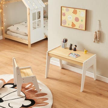 Kindertafel met kinderstoel Skinnskatteberg naturel en wit [, Verzenden, Nieuw