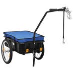 vidaXL Fietstrailer/trekwagen 155x60x83 cm staal blauw, Verzenden, Nieuw