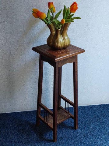 Bijzettafel - Eik - Art Deco planten tafel