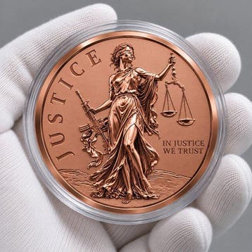 Liberia. 1 Dollar 2026 – Lady Justice – 5 oz Copper Coin –