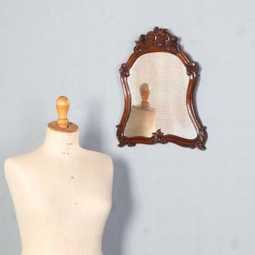 Klein Biedermeier spiegeltje met verweerd glas ca 1830 No200, Ophalen of Verzenden