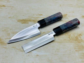 Keukenmes - Deba & Nakiri - Handgemaakt Japans paar Deba- en
