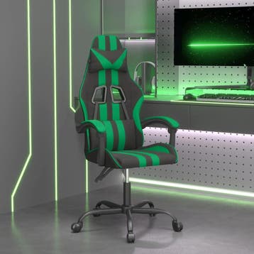 vidaXL Gamestoel kunstleer zwart en groen, Verzenden, Nieuw, Groen