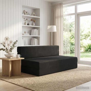 vidaXL Vouwbare Bankbed Zwart 152 x 86,5 x 60 cm Stof, Huis en Inrichting, Verzenden, Nieuw, Stof, 150 tot 200 cm