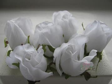 Zijden Roosjes Pure White 5-6 cm 10 stuks, Ophalen of Verzenden, Nieuw