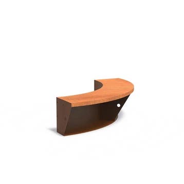 Cortenstaal keerwand met zitrand 100x100x40cm binnenbocht, Nieuw, Minder dan 25 cm, Border