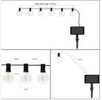 Solar prikkabel Chain met 50 warm witte led filament lampen, Kunststof, Verzenden, Minder dan 50 watt, Overige typen