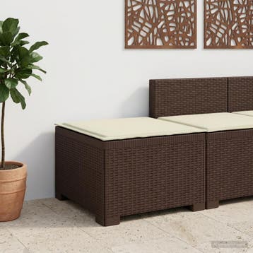 vidaXL Eénpersoons Tuinbank met Kussen Rattan Look PP Bruin, Verzenden, Nieuw