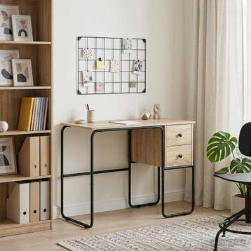 vidaXL Bureau met opbergruimte Sonoma Eiken 100 x 50 x 75 cm, Verzenden, Nieuw