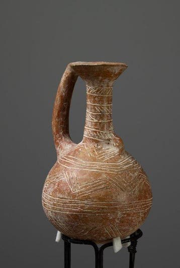 Cypriotisch Terracotta Rode gepolijste kan - 12 cm, Antiek en Kunst