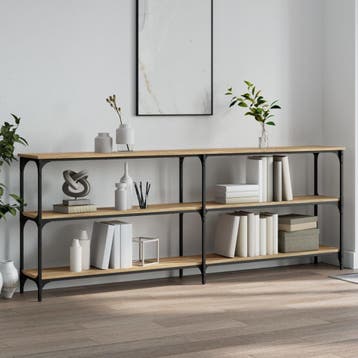 vidaXL Consoletafel Sonoma Eiken 200x29x75 cm Bewerkt Hout, Minder dan 45 cm, Verzenden, Nieuw, 70 cm of meer