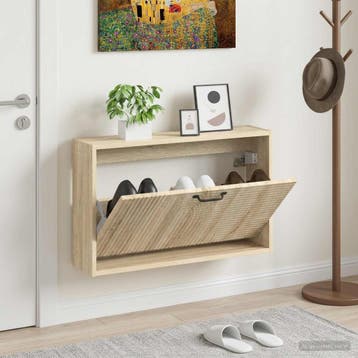 vidaXL Wandgemonteerde Schoenkast HAARLEM 71 x 17 x 43 cm, Verzenden, Nieuw