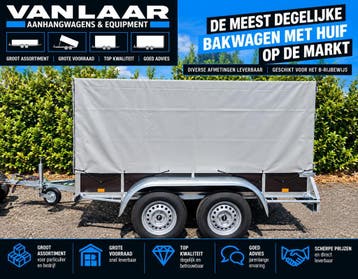 Aanhanger met huif 750 kg tandemasser | Nieuw | B rijbewijs, Auto diversen, Ophalen of Verzenden, Nieuw