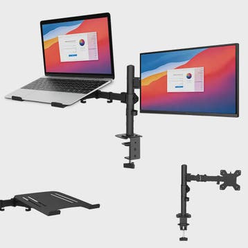 Ergonomische Dubbele Monitor Arm met Laptop Plank & Ventilat, Computers en Software, Verzenden, Nieuw