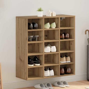 vidaXL Schoenenkast 77,5 x 30 x 83,5 cm Bewerkt hout, Verzenden, Nieuw