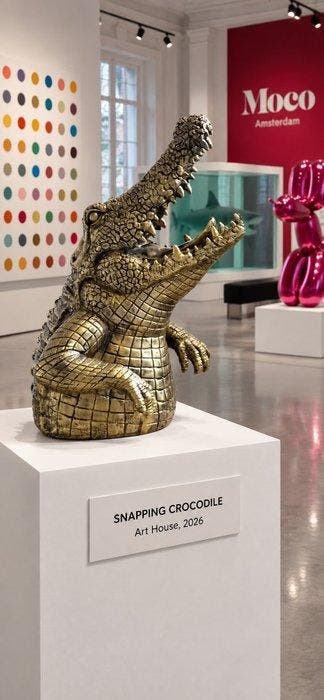 Art House - Beeld, XXL***SNAPPING CROCODILE**-Hand Painted -