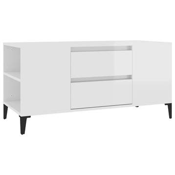 vidaXL Tv-meubel 102x44,5x50 cm bewerkt hout hoogglans wit, Minder dan 50 cm, Verzenden, Nieuw, Minder dan 100 cm