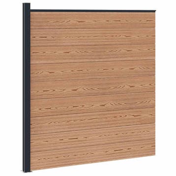 vidaXL Hekpaneel WPC en Aluminium Bruin, Verzenden, Nieuw