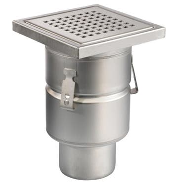 Vloerput | 200  x 200 mm | RVS 304 | verticale aansluitin..., Verzenden, Nieuw in verpakking