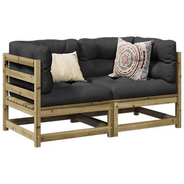 vidaXL 2-delige Loungeset geïmpregneerd grenenhout, Tuin en Terras, Verzenden, Nieuw, Loungeset