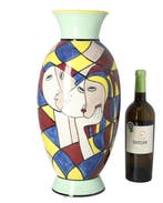 Vaas - Porselein - vaas met abstract motief