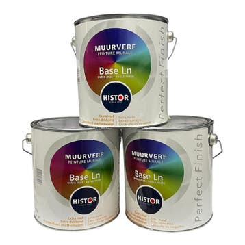 Histor muurverf mengbasis Extra mat SET 3x2,5L – moet afget, 5 tot 10 liter, Verzenden, Nieuw, Verf