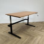 slingerbureau 160x80 cm  (max hoogte 90 cm),  beuken - zwart, Huis en Inrichting, Bureaus, Ophalen of Verzenden, Gebruikt